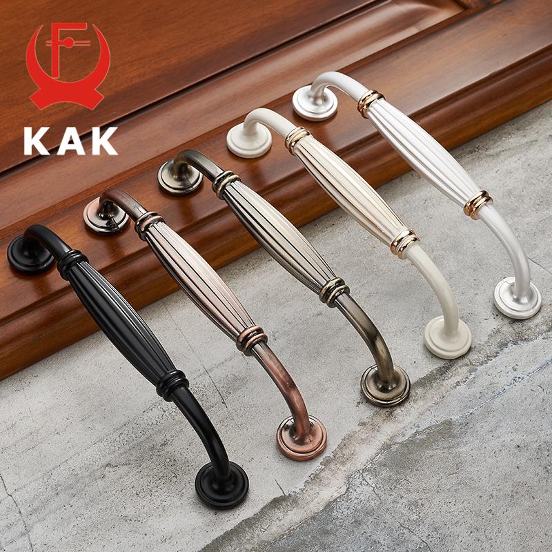 KAK European Style Solid Zinc Alloy Cabinet Handles Modern Vintage Drawer Knobs Cupboard Wardrobe Door Handles Furniture Handles