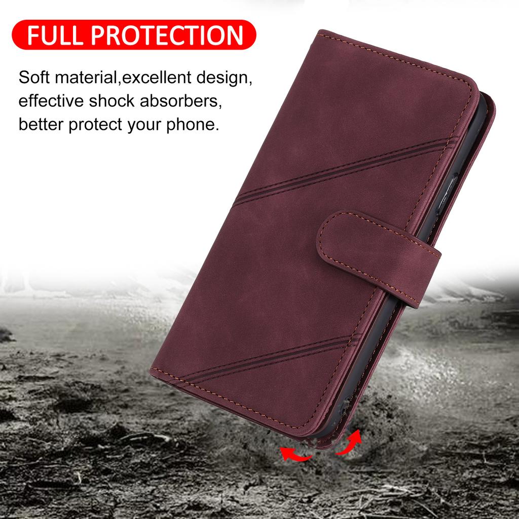 Applicable to iPhone16 mobile phone leather case 15Pro skin matte solid color nine-card wallet protective case Samsung S25