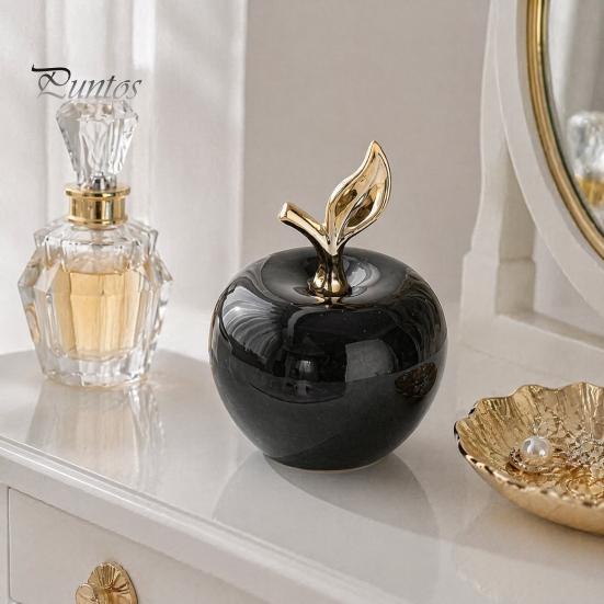 Nordic Style Room Decorations Resin Apples Figurine with Leaf Minimalist Fruit Ornament Modern Home Decor Arts Crafts Desk Office Decor Housewarming
