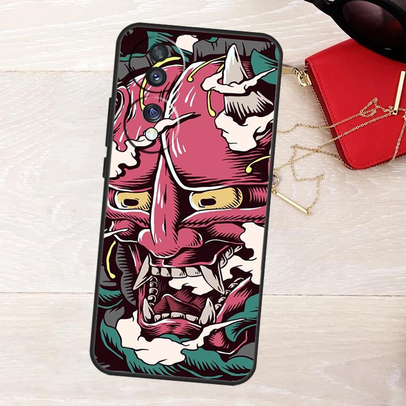Hannya Demon Oni Case For Honor Magic 7 Lite 5 6 8 50 70 90 200 400 Pro X8b X8c X9a X9b X9d X9c Win RT Cover