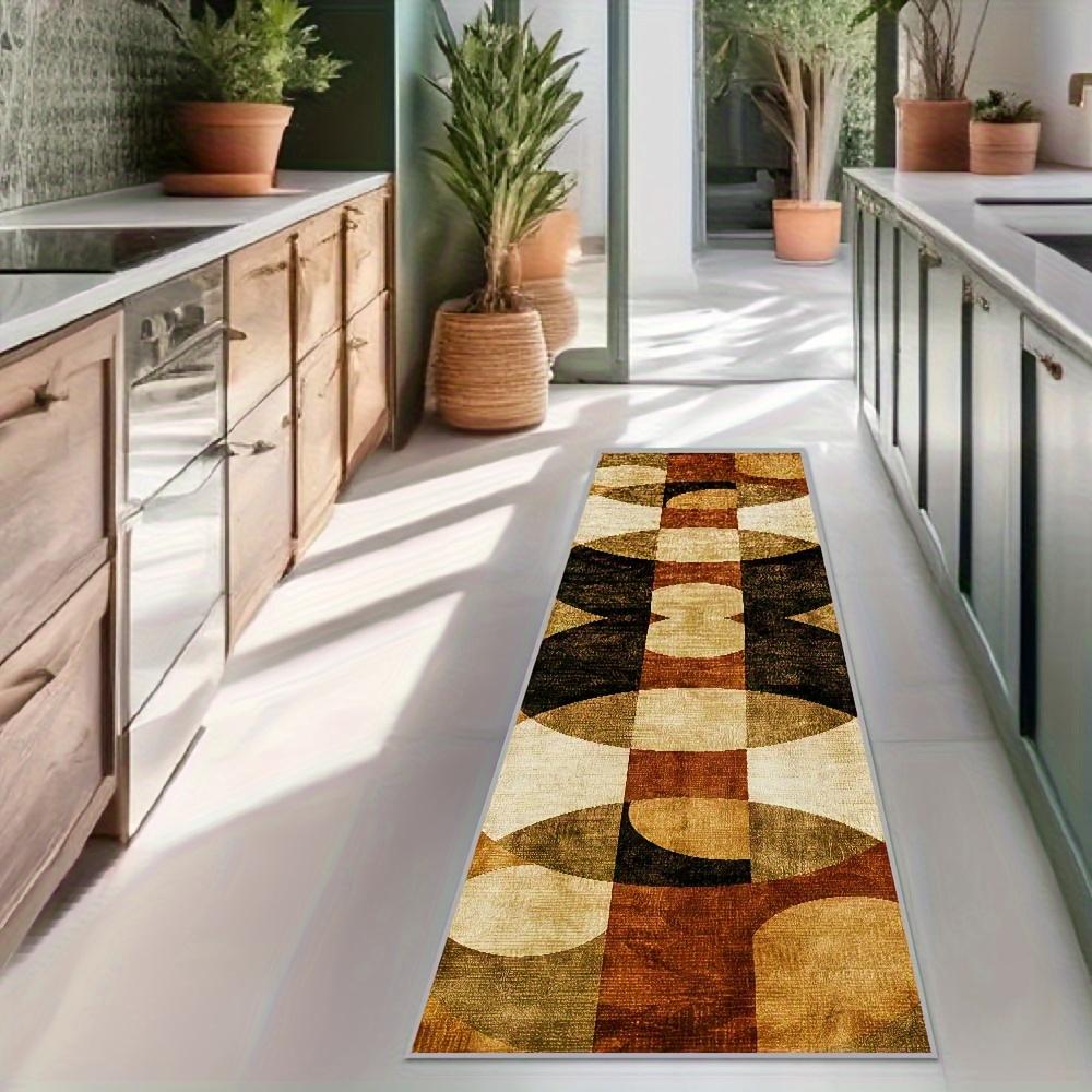 1Pcs Nordic Geometric Pattern Floor Mat Modern Kitchen Polyester Rug Non-Slip Colorful Indoor Carpet, For Home Bathroom Bedroom Living Room Decor