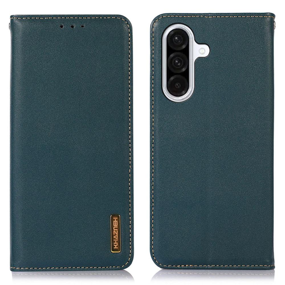 KHAZNEH For Samsung Galaxy A17 Case Wallet Genuine Cow Leather Phone Cover Nappa Texture