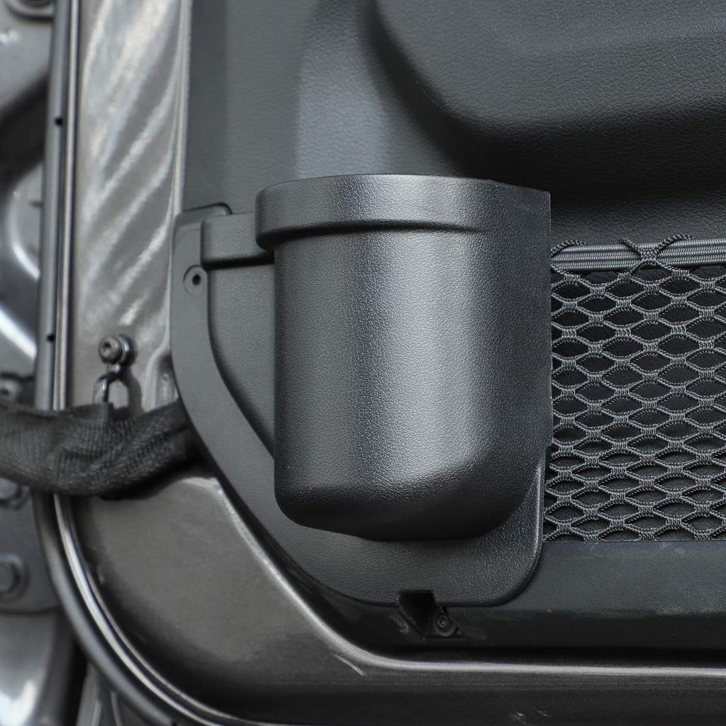 JeCar Door Pocket Front Door Storage Box Door Cup Holder Interior Accessories Compatible With Jeep Wrangler 2018- JL JLU 2/4-Door, Black