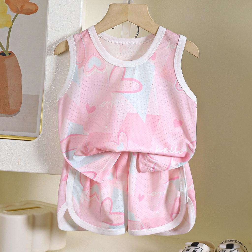 Childrens Summer Tank Top Shorts Set With Breathable Polyester Fabric For Active Kids