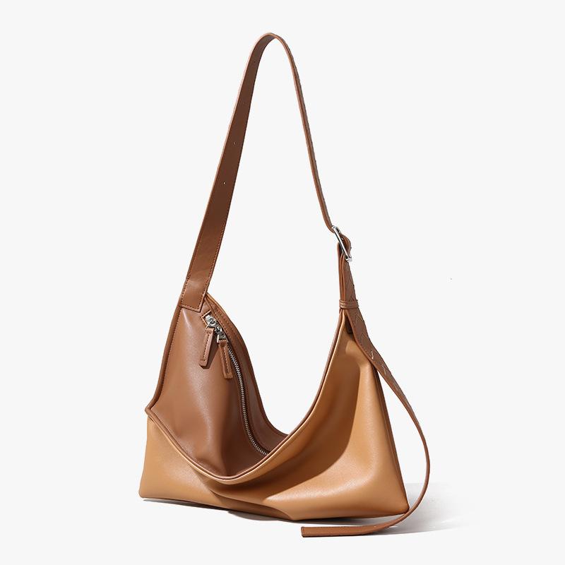 Niche Cowhide Underarm Bag, Genuine Leather Women's Bag, Messenger Bag, High-end Sense, Large-capacity Simple Commuter Tote Bag.