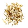 100-piece Pack of Electroplated Metal Two-pronged Nails Round-headed Forked Clasps Horn-shaped Nail Fastening Hooks Golden