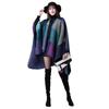 Autumn and Winter Scarf Versatile Plaid Women's Travel Shawl Imitation Cashmere Split-ended Thickened Cape