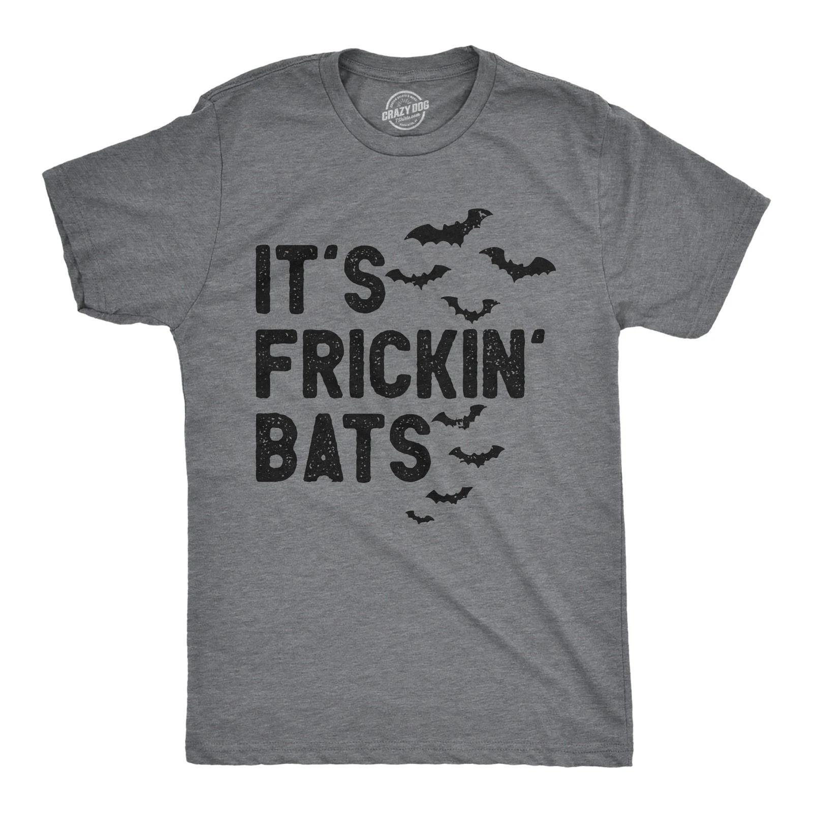 Mens Its Frickin Bats T Shirt Funny Halloween Spooky Season Bat Lovers Tee for L