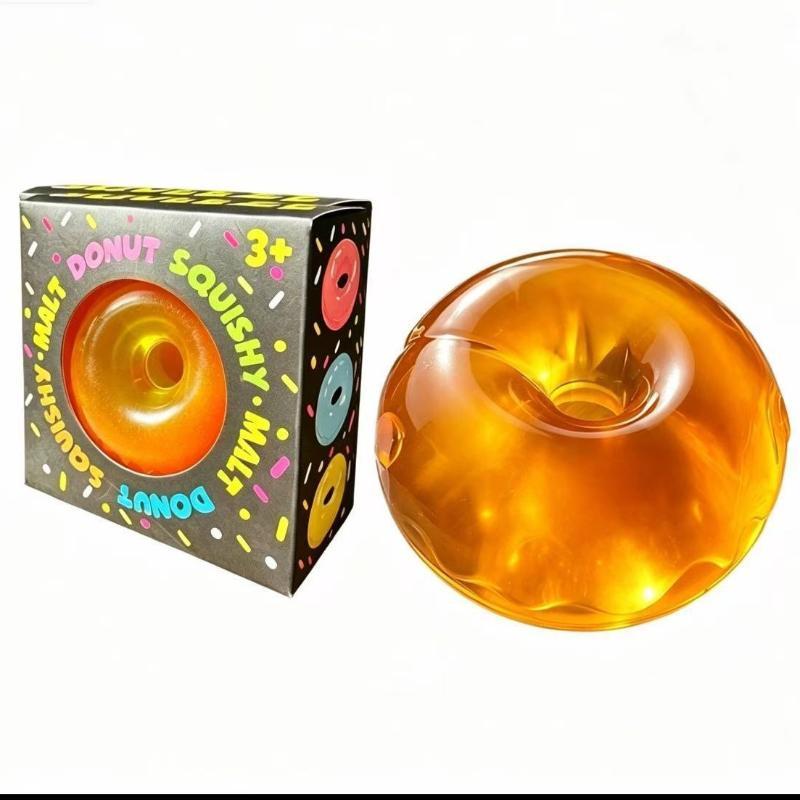 Shapeable Ultra Clear Maltose Donut Stress Ball Toy Slow Rebound Stress Relief Fidget Toy For Anxiety Stress Reliever