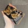 Dragon Tiger Leaping Pattern 2D Phone Case for Samsung S26 S25 S24 S23 S22 S21 S20 A56 A55 A36 16 Gold Glass Protective Cover