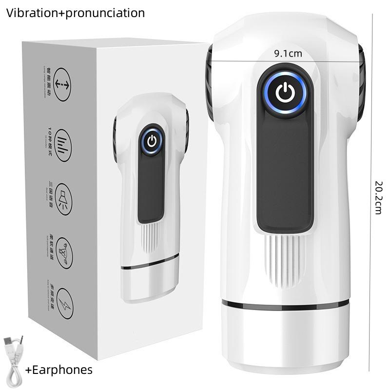 Intelligent Vibration Aeroplane cup 3D Simulation Vaginal Masturbator Oral Sex Pronunciation Vibration Blowjob Male Masturbator