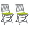 Day and Night - Day and Night Folding Garden Chairs 2 Pcs Cushions Solid Acacia Wood