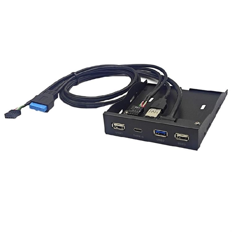 USB HUB USB 3.2 Type C USB 3.2 Front Panel  3.5mm Headphone Jacks Mic Expansion Desktop Adapter 3.5 "Floppy Bay