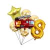 Large-sized Red Fire Engine 32-inch Digital 18-inch Five-pointed Star Fire-themed Children's Birthday Party Decoration