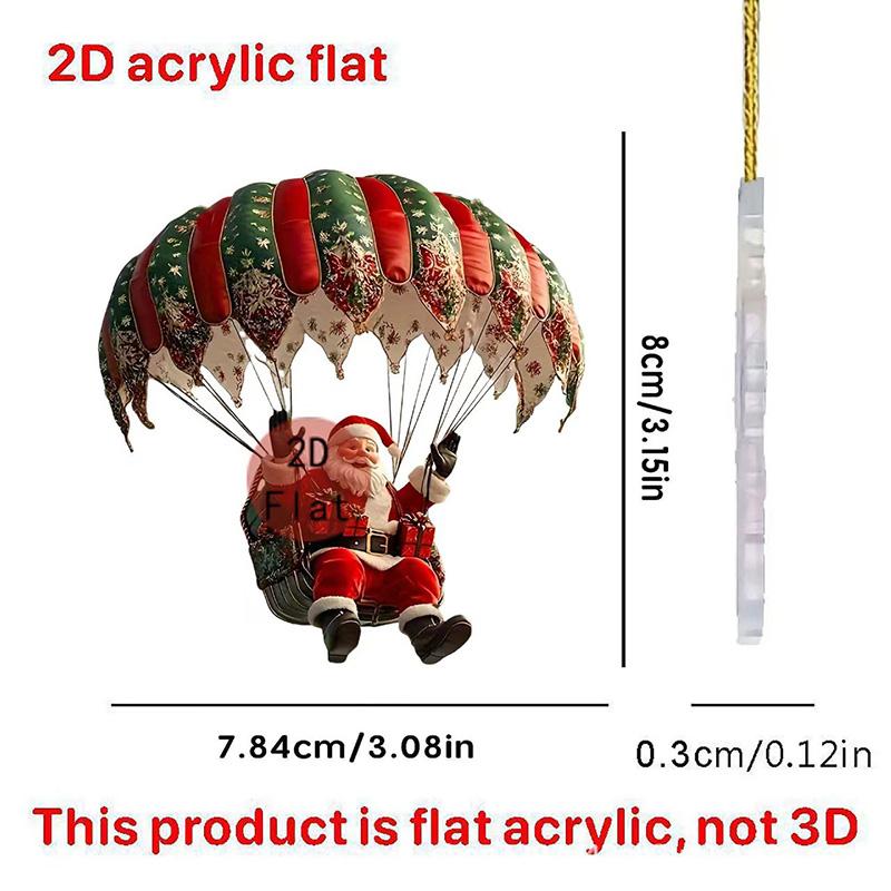 2D Christmas Hanging Ornament Santa Claus Parachute Hot Air Balloon Xmas Tree Hanging Decor Holiday Home Decoration Gift 2027