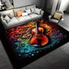 Violin Abstract Rug: Musical Art for Creative Living Spaces | Bold Statement Pieces Anti slip carpet can be machine washed