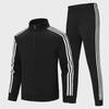 Men's and Women's Slim-Fit Sportswear: Stand-up Collar Running Suits, Versatile Two-Piece Sets for Spring and Autumn, Ideal for Couples.
