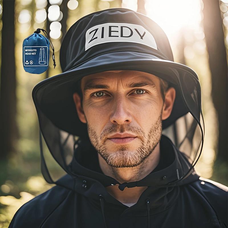 Popular Portable Detachable Head Net Hat for Outdoor Fishing, Camping, and Adventure - Mosquito and Insect Protection