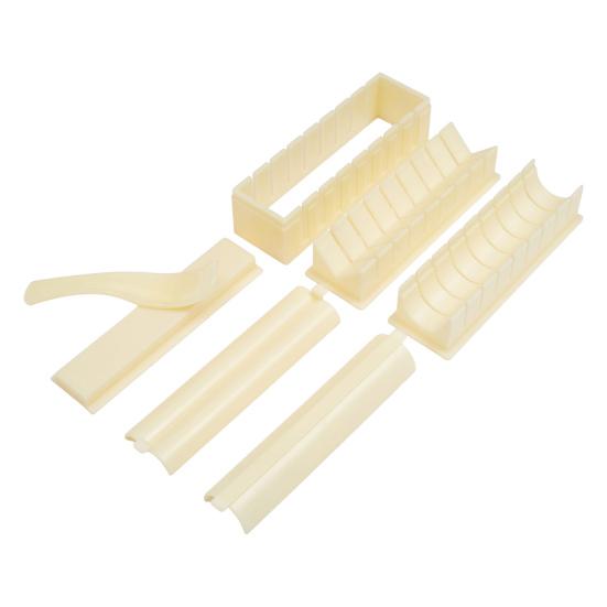 Pressa per Sushi, Stampini per Sushi Roll per Principianti, Set Compatto di Stampini per Sushi con Forme Quadrate, Rotonde e a Cuore, Kit Facile per Preparare Sushi Fai-da-Te per Pasti Veloci