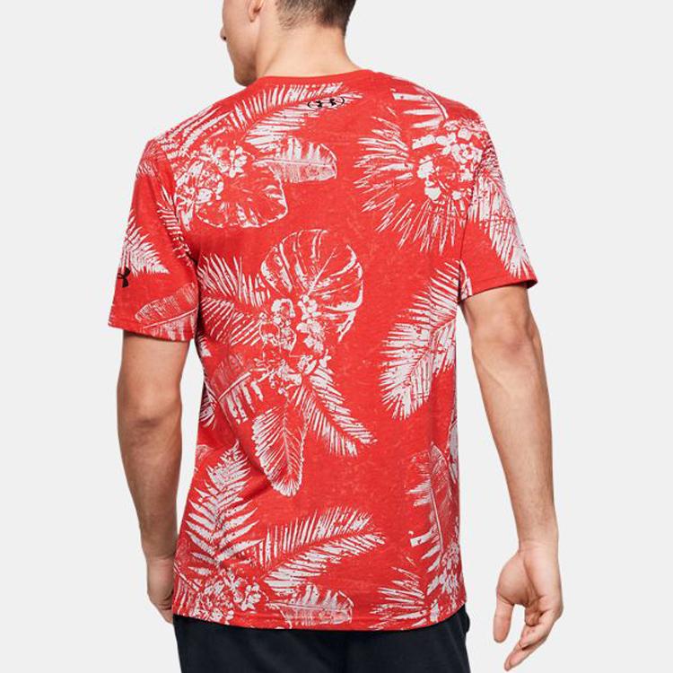 Under Armour Camo Letter T-Shirt Men Tops Red 1351585-608