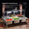 Transparent Stainless Steel Multi-Compartment Food Display Box with Flip-Top Lid