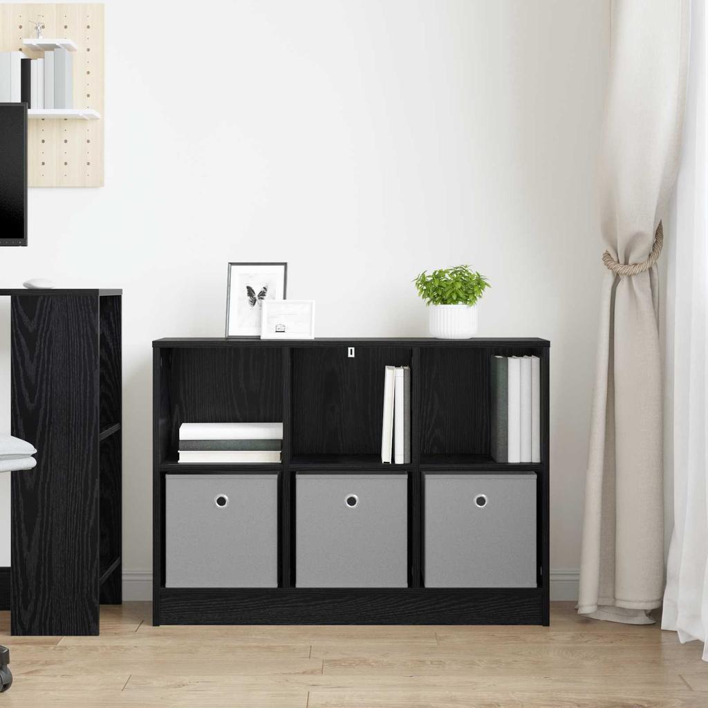 Sideboard in Black Oak Look 88.5 x 27.5 x 63.5 cm