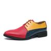 Men's Shoes Large Size Men's Double Color British Business Dress Leather Shoes Retro Casual Shoes Hairstylist Trendy Shoes Men