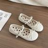 Round head silver small fragrant wind light mouth flat-soled single shoes women's 2025 new summer skirt pearl Mary Jane women's shoes