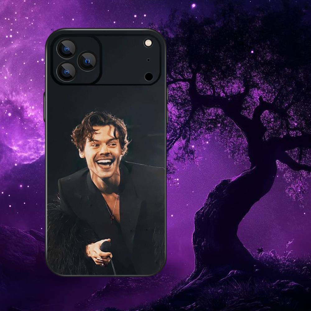 

S-Singer H-Harry S-Styles Phone Case For iPhone 17,16,15,14,13,12,Pro,Max,Plus,E,SE4,Air,Mini Black Soft Box iPhone17pro