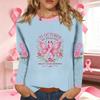 Women's Casual Long Sleeve Ribbon Print Round Neck Top