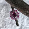 Серебряное кольцо с натуральным рубином, фианитами, вес изделия 5,61 гр (2205319)