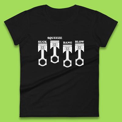 Suck Squeeze Band Blow Funny Car Lovers Joke Racers Riders Drifting Race Womens Tee T Shirt Mens Tops Unisex Top