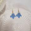 Trendy Blue Flower Ear Hooks: Japanese & Korean Simple Design Niche Fashion Earrings