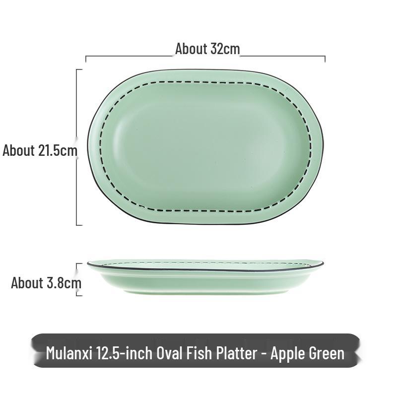 Magnolia Creek Ceramic Rice Bowl and Plate Set - Japanese Underglaze Tableware, Stylish Ins Style.