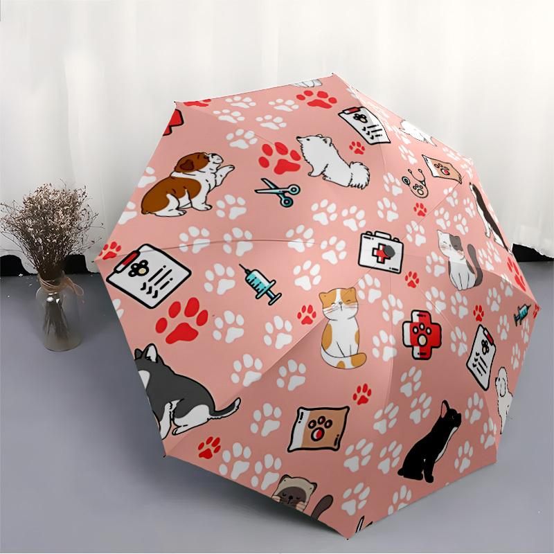 1pc Pet Vet Automatic Open/Close Umbrella Compact Folding Umbrella, All-Season Portable Umbrella for Women/Men F1124115