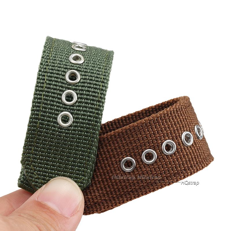 16mm 18mm 20mm 22mm Nylon Armee Sportband Nylon Stoff Gürtel Zubehör Dornschließe Bänder Schwarz Kaffee Blau Grün Uhrenarmband
