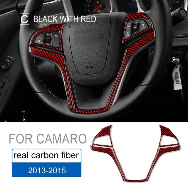 For Chevrolet Camaro 2013-2015 Carbon V-shaped Steering Wheel Button Trim Anti-scratch Interior Sport Decor Mod Car Accessories