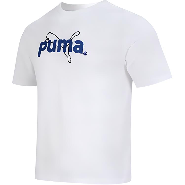 Puma Tricou cu mânecă scurtă, cu mânecă scurtă, respirabil, brodat, pentru bărbați, alb 621987-02