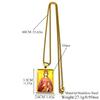Orthodox Saint Helena Glass Medal Pendant Necklace for Women Men Stainless Steel Gold Color Cross Chain Amulet Jewelry Gift