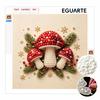 Framed Pearl Bead Art Set with Mushroom Winter Pattern DIY Sparkling Canvas Painting Relaxing Hobby Gift for Meditation Room Decoration