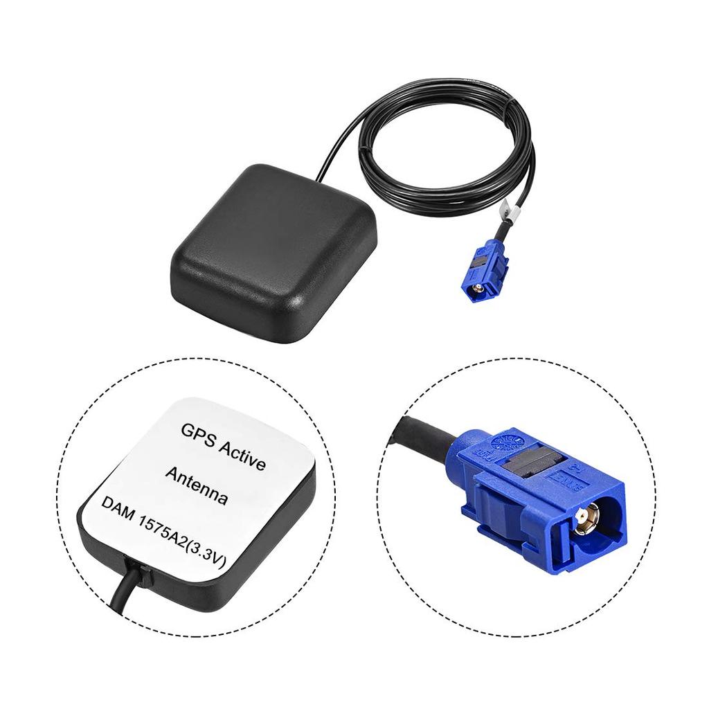 uxcell GPS Active Antenna Fakra-C Plug 28dB Antenna Connector Cable with Magnetic Mount 3M Wire
