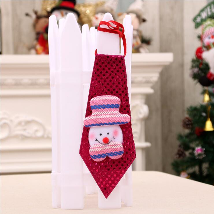 1PC Adjustable Sequins Necktie Tie Santa Claus Christmas Children Bowtie Party