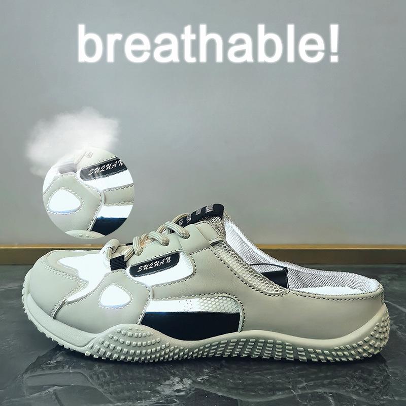 Neue Halbsupport-Dad-Schuhe für Damen im Sommer Studenten-Freizeitschuhe Mesh Atmungsaktiv und Erhöht