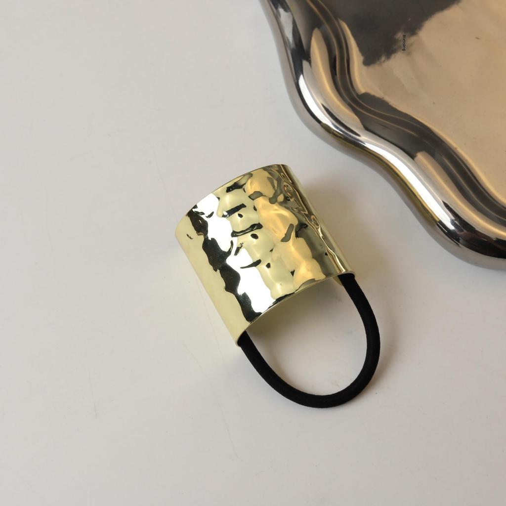 Shiny Alloy Hair Rope: Durable, Color-Retaining Elastic Hair Accessory for Women