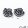 RLW63-DA Vintage Seestern Form Ohrstecker Mehrfarbiger Stein & Perlen Dekor Meeresstil Ohrstecker Schmuck