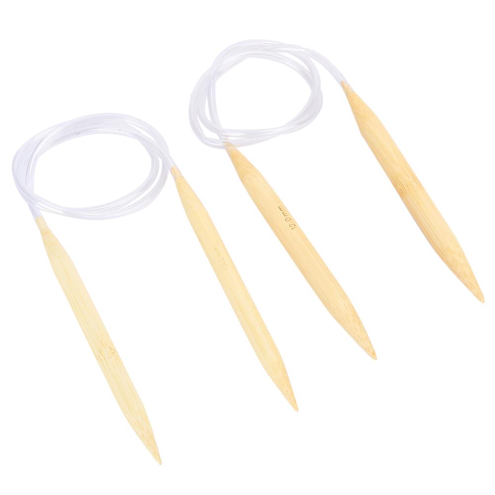 2Pcs Circular Knitting Needles Set Bamboo Sweater Carpets Weaving Accessories Tools