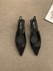 French retro stiletto high heels temperament celebrity gentle match skirt pointed empty single shoes half bag head sandals women