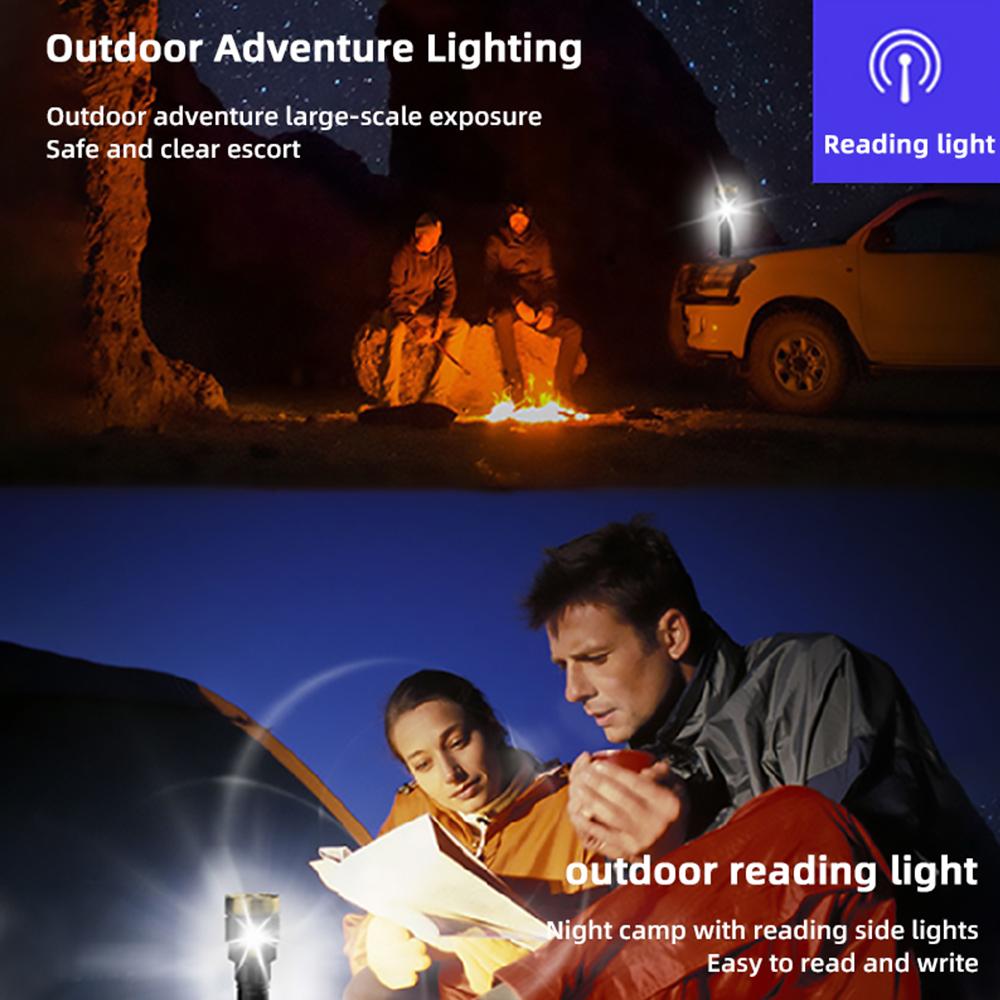 Dual Light Source Flashlight Mini Portable Outdoor Strong Super Bright ABS Strong Light FocusingLed Side Light Multifunctional