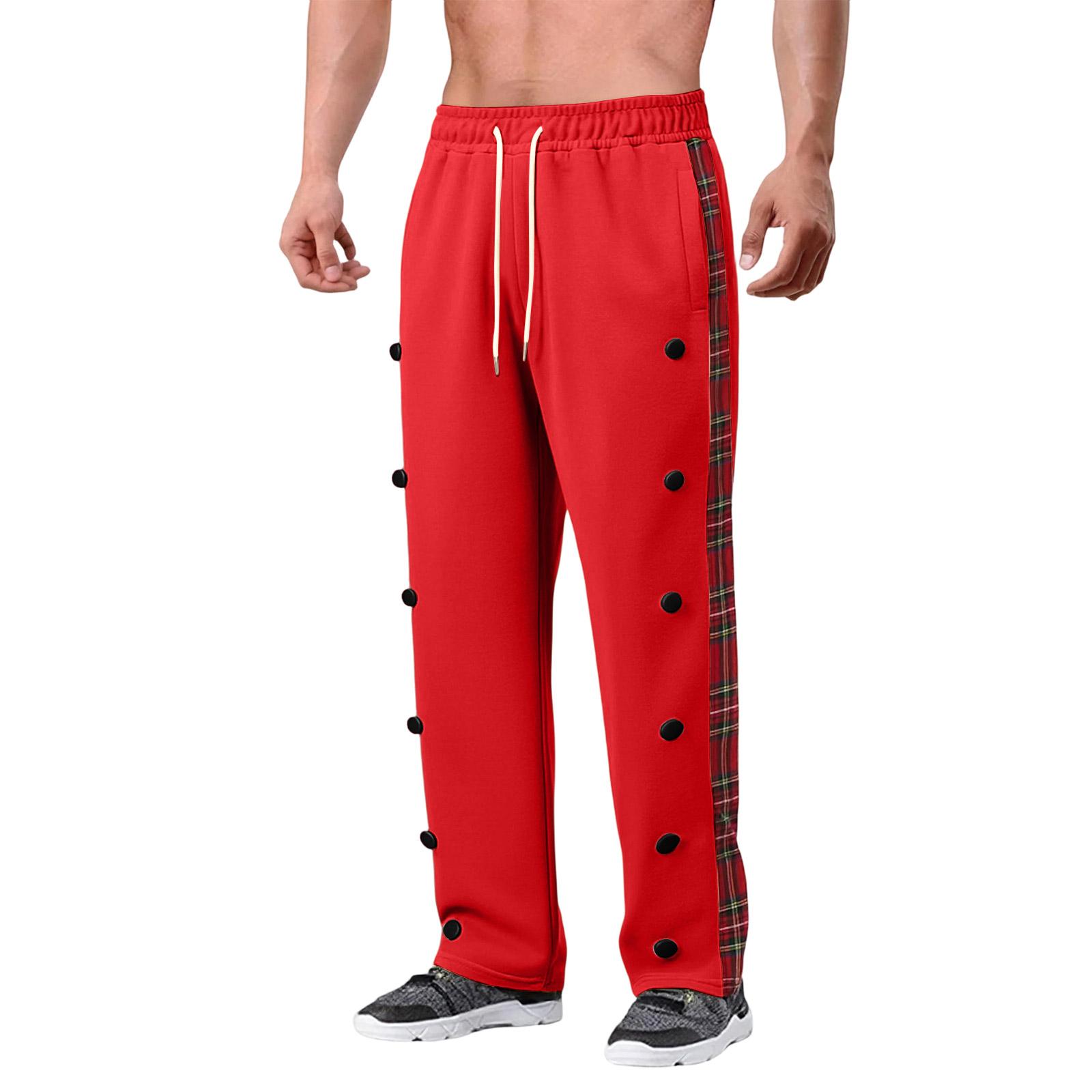 

Чоловічі Вуличні Спортивні Вільні Штани-Карго з Великими Кишенями S червоний