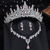 3 Piece Bridal Crown Jewelry Sets for Women Princess Tiaras Set Necklace Earrings Wedding Bride Jewelry Costume Accessories
